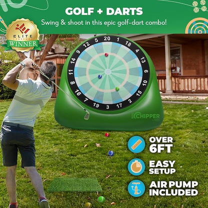 SWOOC Games® – Bull Chipper™ | Giant Golf Darts (Over 6ft Tall) w/ 10+ Golf Games | Backyard Game