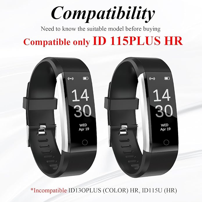 Watch Bands Replacement for ID115plus HR, Very Fit Pro Activity Fitness Tracker Wrist Bands Set