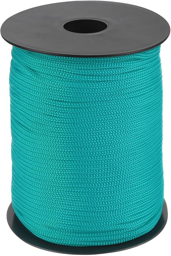 MECCANIXITY 1/8 Inch Polypropylene Rope Braided Ropes, 328ft Nylon Rope Hollow Utility Cord for