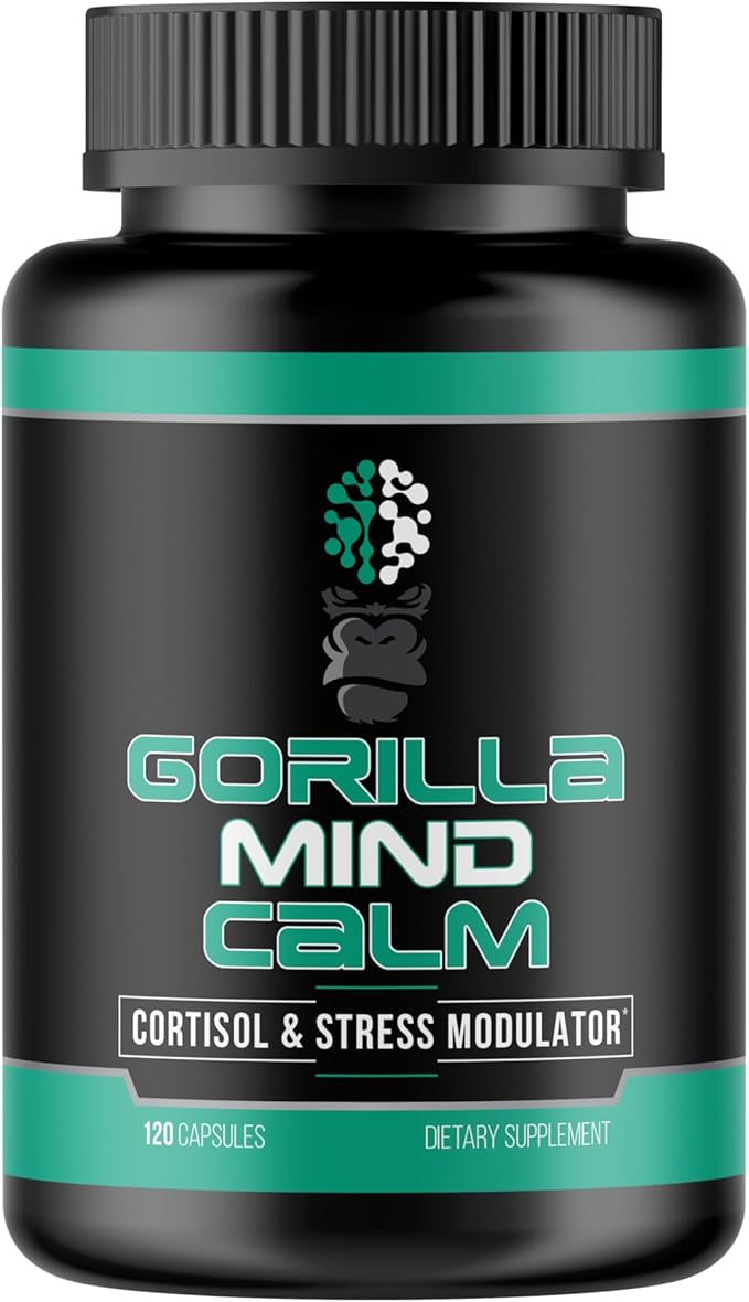 Gorilla Mind Calm (120 Capsules) - Potent Relaxation & Stress Reduction | Cortisol & Stress