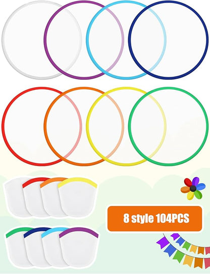 Gejoy Foldable Flying Disc Fans Bulk with Bags 9.8 Inch DIY Sublimation Handheld Cooling Fan Beach