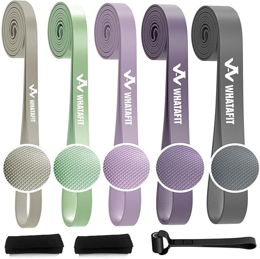 WHATAFIT Resistance Bands, Pull Up Assistance Bands, Exercise Bands, Workout Bands Set for Men and