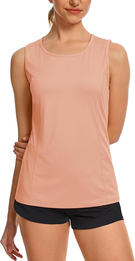 TACVASEN Women's UPF 80+ Workout Tank Top Sleeveless Quick Dry Sun Protection Hiking Athletic Gym