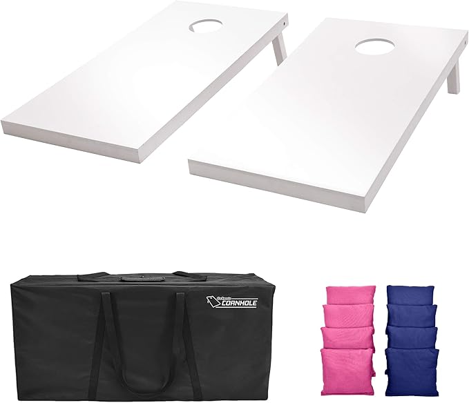 GoSports 4 ft x 2 ft Regulation Size Wooden Cornhole Boards Set - Includes Carrying Case and Over