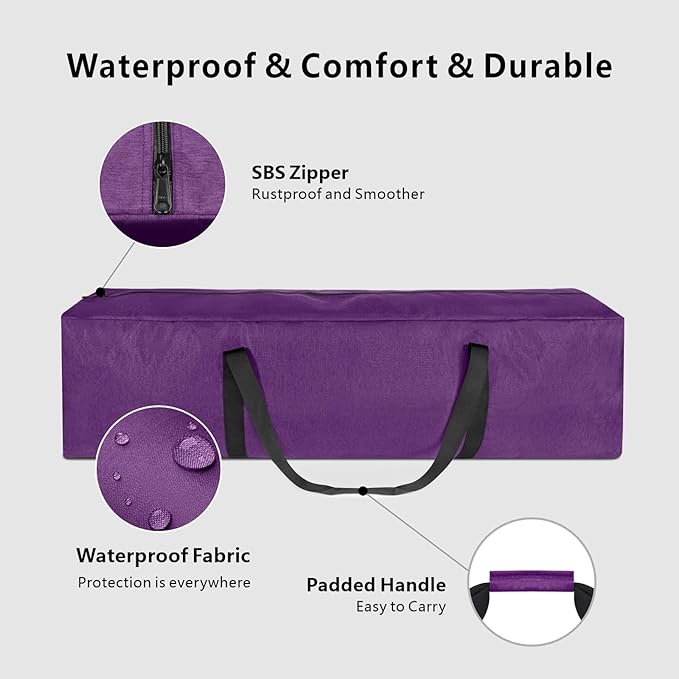 TOPDesign 46 Inch Extra Large Zippered Duffel Bag for Travel Camping Sports Equipment Storage