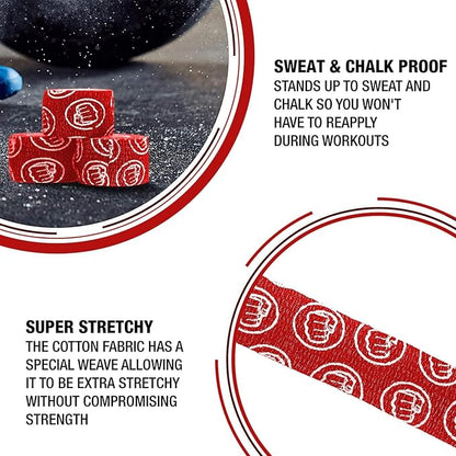 WOD Nation Flexible Hook-Grip Athletic Tape – Easy-Tear, Sweat-Proof Thumb & Finger Strips for