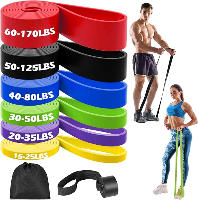 Zacro Resistance Bands, 6 Resistance Levels Pull Up Assistance Bands, Exercise Bands for Men&Women
