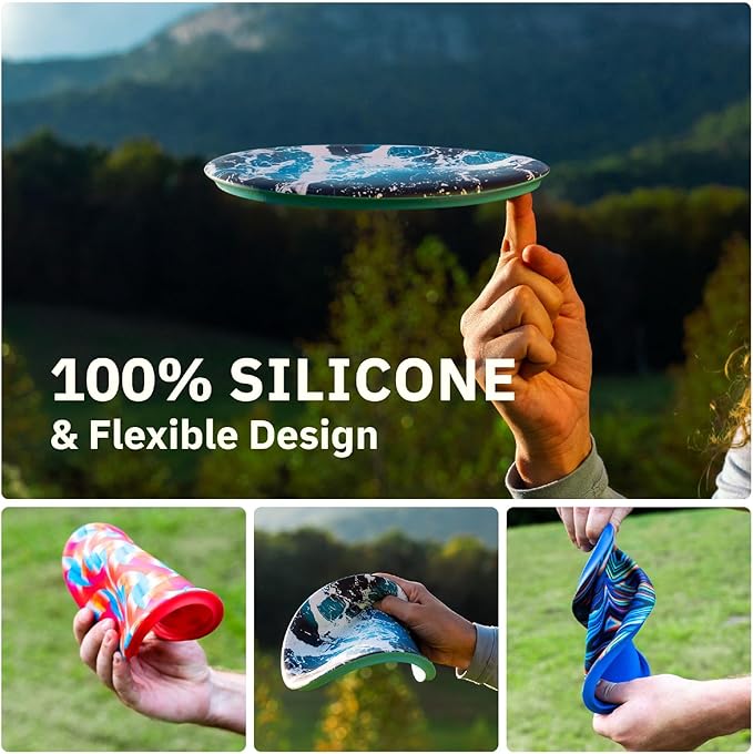 Waboba Wingman Pro - Foldable Silicone Flying Disc - Fly Straight and Far - Perfect for Kids and