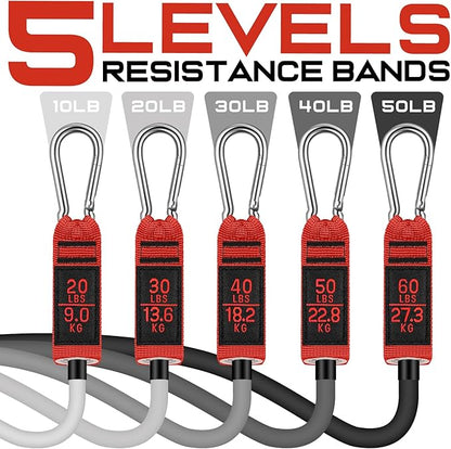 WALITO Resistance Bands Set - Exercise Bands with Handles, Door Anchor, Legs Ankle Straps, for