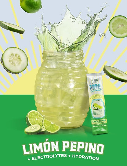 Electrolyte Drink Mix – Cucumber Limeade Agua Fresca Flavor | Sugar-Free Hydration Powder with