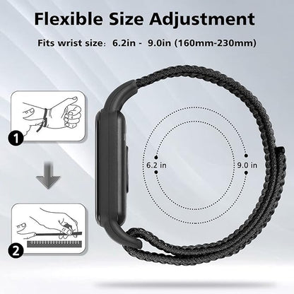 YCHDDER Solo Loop Nylon Bands Compatible with Amazfit Band 7 Straps,Soft Breathable Comfortable