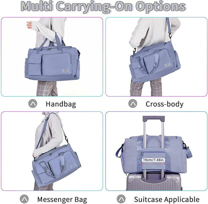 FIORETTO Women's Gym Duffle Bag with Shoes Compartment, 37L Capacity, Ideal for Travel, Gym