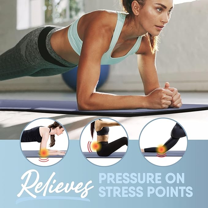 MICRODRY Deluxe Fitness Exercise Yoga Mat for Home & Gym, Extra Thick for High Impact Training