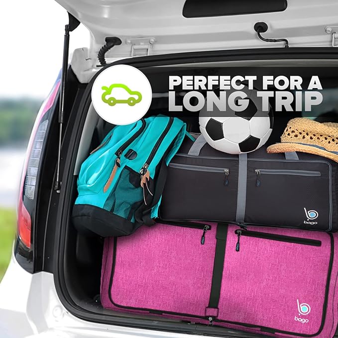 Bago Large Foldable Duffel Bags for Traveling Women & Men - 80L Packable Duffle Bag for Travel with