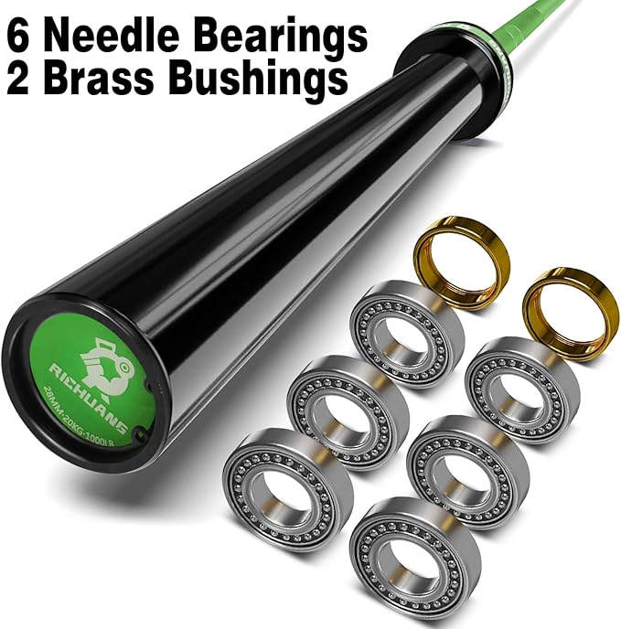 7ft Olympic Barbell, Weightlifting Barbell 28mm 45lb - 500/700/1000lbs Capacity with Smooth