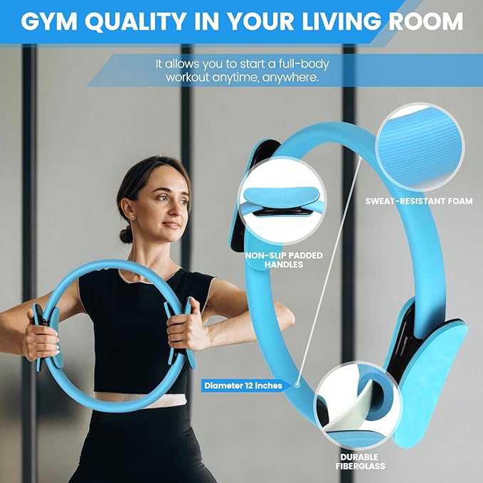 Home Pilates Essentials Kit for Women,Pilates Equipment Set with 9 Inch Yoga Ball,Figure 8