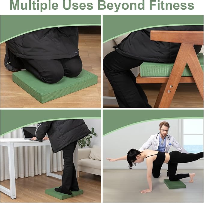 StrongTek Professional Foam Exercise Balance Pad - 15.8" x 13" x 2", High-Density TPE Foam Knee
