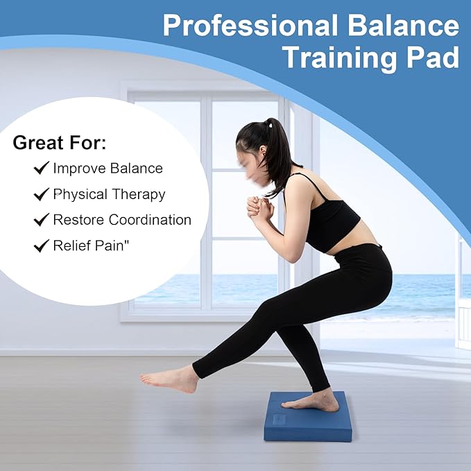 StrongTek Professional Foam Exercise Balance Pad - 15.8" x 13" x 2", High-Density TPE Foam Knee
