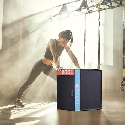 VEVOR 3 in 1 Plyometric Jump Box, Cotton Plyo Box, Platform & Jumping Agility Box, Anti-Slip