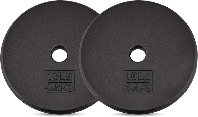 Yes4All Standard 1" Cast Iron Weight Plate - Ideal for Strength Training - Multiple Weight: 5LB to