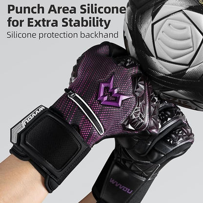 WVVOU Soccer Goalie Gloves for Adults and Youth, High Performance Goalkeeper Gloves with 5