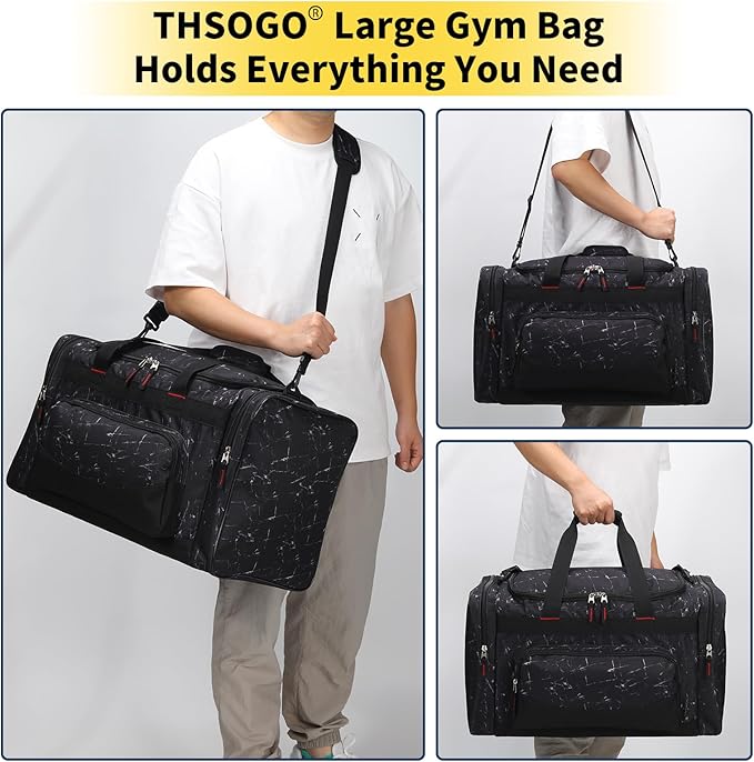 22 inch Gym Bag for Men - 55L Large Travel Duffle Bag Sports Equipment Bag with Multiple Zippered