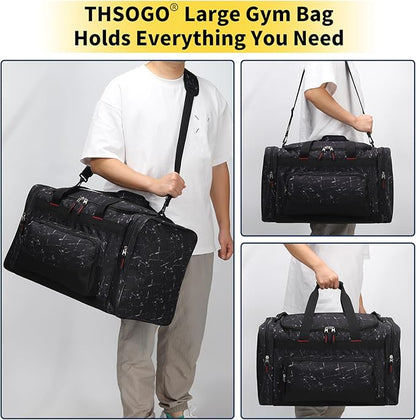 22 inch Gym Bag for Men - 55L Large Travel Duffle Bag Sports Equipment Bag with Multiple Zippered