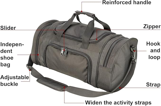 Tactical Travel Duffle Bag with Shoes Compartment Weekender Bags Carry On Overnight Bag For Men and