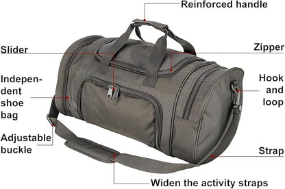 Tactical Travel Duffle Bag with Shoes Compartment Weekender Bags Carry On Overnight Bag For Men and