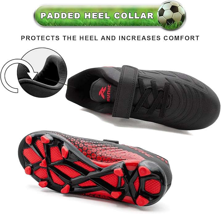 RUNIC Kids Soccer Cleats for Boys and Girls - Small and Big Kid Athletic Outdoor Football Shoes