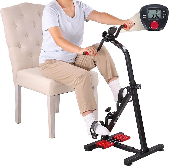 Pedal Exerciser Bike for Seniors, Hand Arm Leg and Knee Peddler Exercise Equipment, Elderly