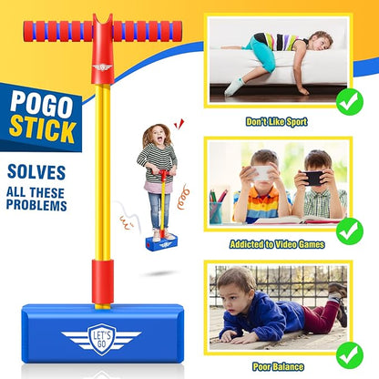 CUUGO LET'S GO! CG Jumping Promotes Growing Taller- Pogo Stick Foam Pogo Jumper for Kids, Toys for