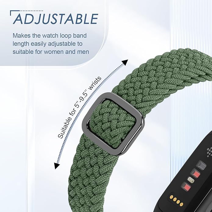 Tiptops Braided Nylon Bands Compatible with Fitbit Inspire 3/Inspire 2/Inspire/Inspire HR/Ace 2/Ace