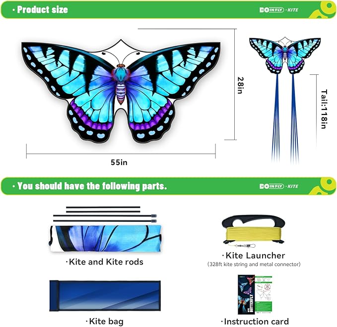 Kite-Butterfly Kites for Kids and Adults, Easy to Fly for Beginner, Durable and Eye- Catching