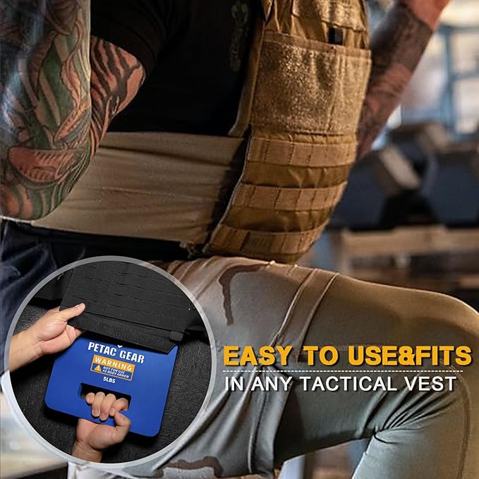 PETAC GEAR Tactical Weights Plates For Weighted Vest For Men Workout,5/10/15/20 LBS Weight Strength