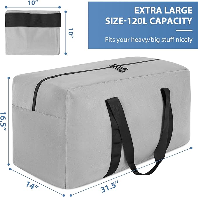 Extra Large Travel Duffle Bag, 120L Gear Bag for Men and Women, Storage Bag Ideal for Overnight