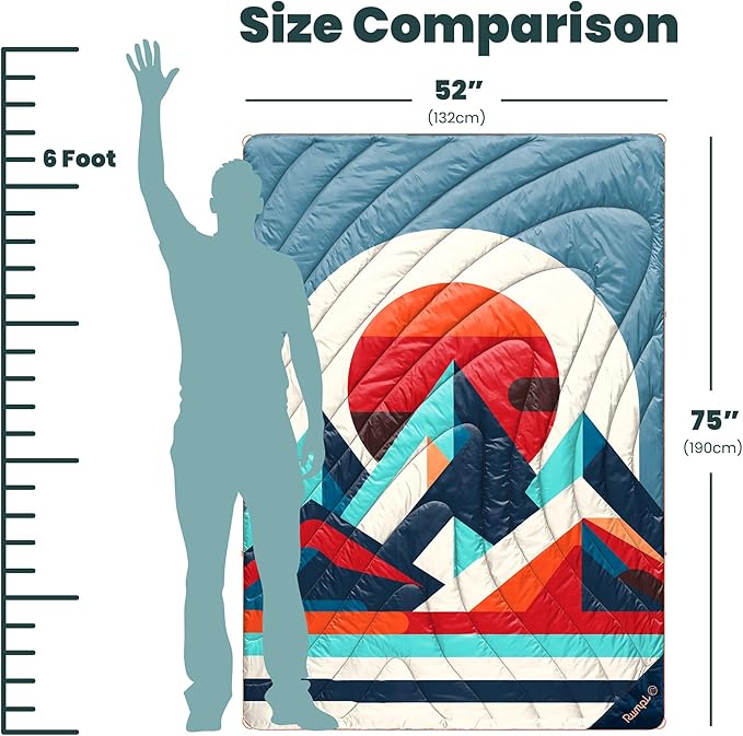 Rumpl Original Puffy Blanket - Warm, Water-Resistant Camping Blanket with 100% Recycled Synthetic