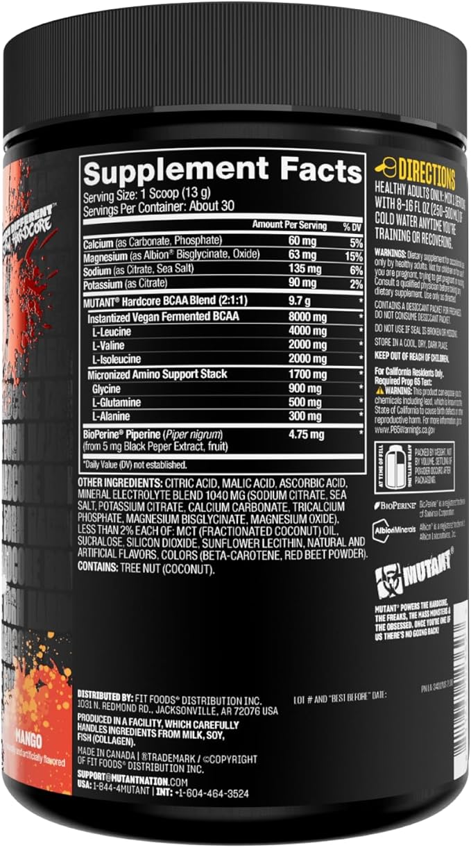 Mutant Hardcore BCAA - Pre, Intra or Post Workout ??BCAA Next Level branched-Chain Amino Acids