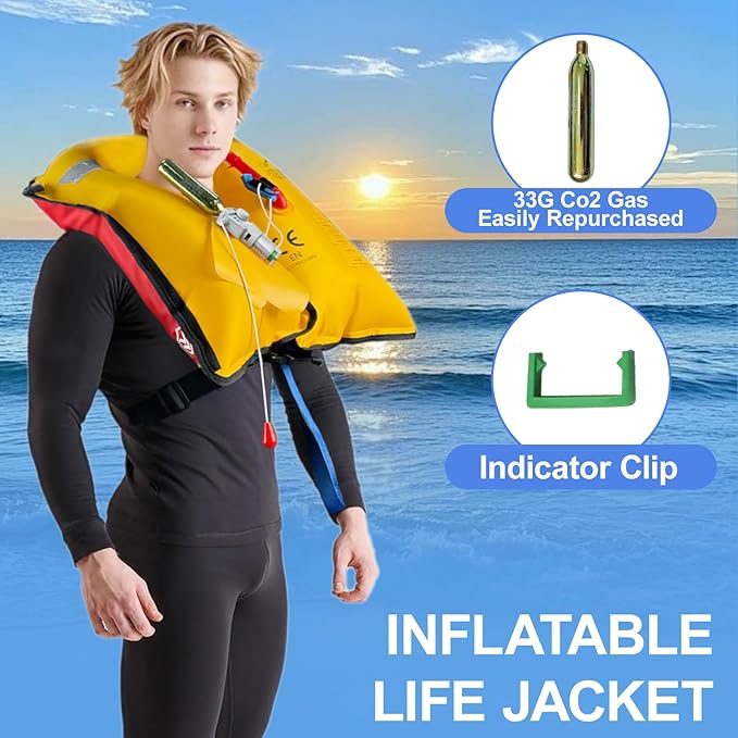 Automatic/Manual Inflatable Life Jacket| Inflatable PFD Kayak Vest Adult| Life Vest for Adults|