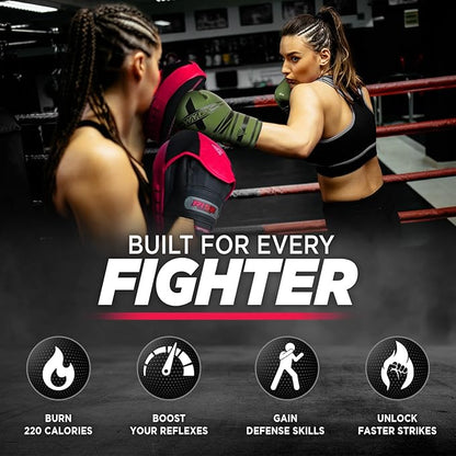 WYOX Curved Focus Mitts for Boxing & MMA | Durable PU Leather Punching Pads with Adjustable Strap |