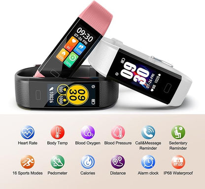 ENGERWALL Fitness Tracker with Step Counter/Calories/Stopwatch, Activity Tracker with Heart Rate