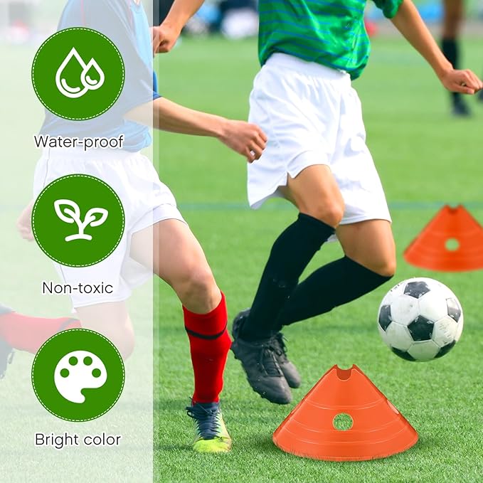 ShinyRelief Jumbo Disc Cones Jumbo Soccer Cones with Mesh Bag Giant Large Agility for Soccer