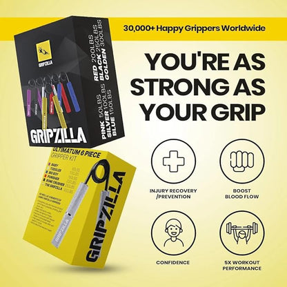 GRIPZILLA Grip Strength Trainer 50-300lb, Hand Gripper Strengthener Workout Kit,Metal No Slip Heavy
