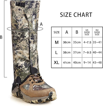 QOGIR Hunting Gaiters Boot Gaiters, Durable Leg Gaiters for Hunting, Waterproof Hiking Gaiters
