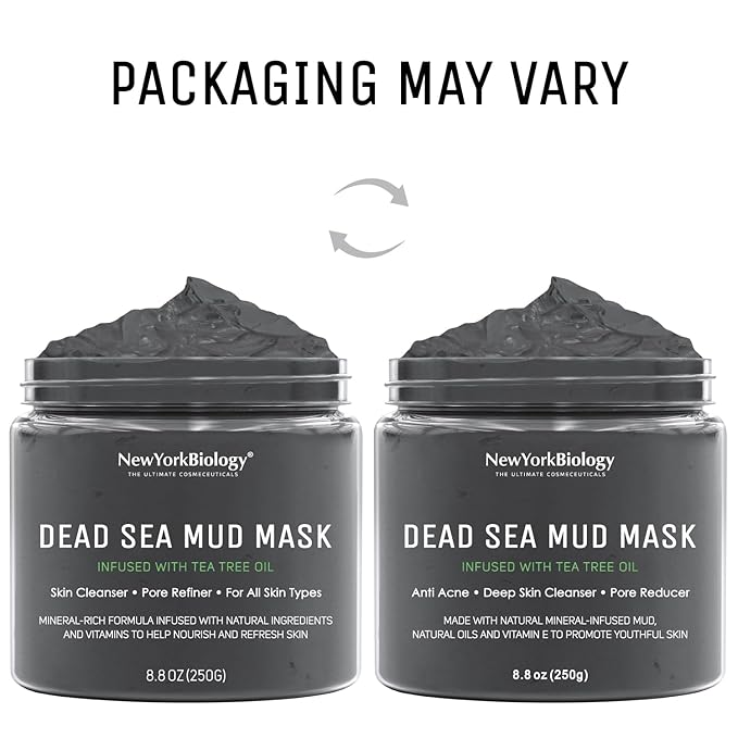 New York Biology Dead Sea Mud Mask for Face and Body | with Tea Tree | Spa Quality Pore Refiner for