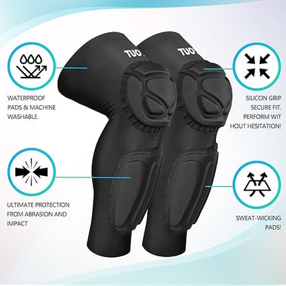 TUOY Knee Pad with Shin Guard Pads, Protective Shin/Knee Sleeve Support for Soccer, Football
