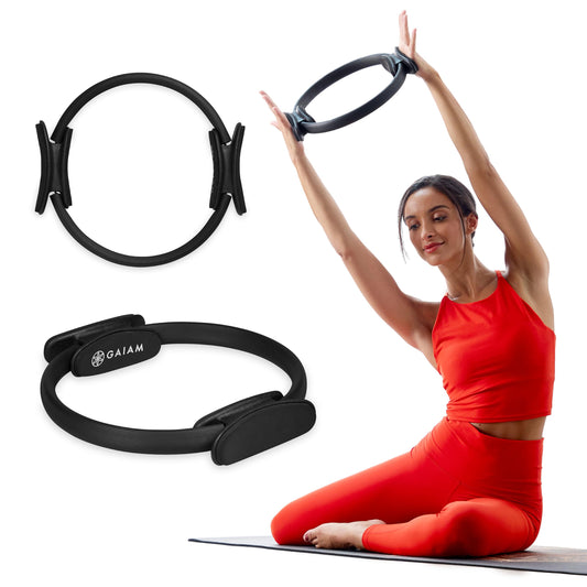 Gaiam Pilates Ring Fitness Circle, Toning Arms, Legs & Core (15", Black)