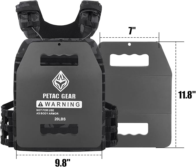 PETAC GEAR Tactical Weights Plates For Weighted Vest For Men Workout,5/10/15/20 LBS Weight Strength
