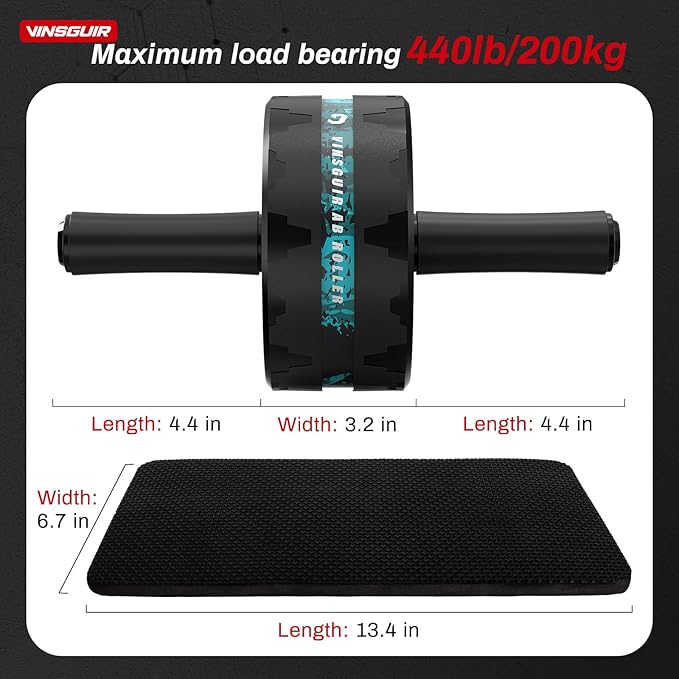 VINSGUIR Ab Roller Wheel, Abs & Core Workout Equipment for Home Gym with Knee Pad Accessories