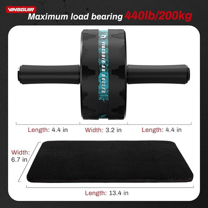 VINSGUIR Ab Roller Wheel, Abs & Core Workout Equipment for Home Gym with Knee Pad Accessories